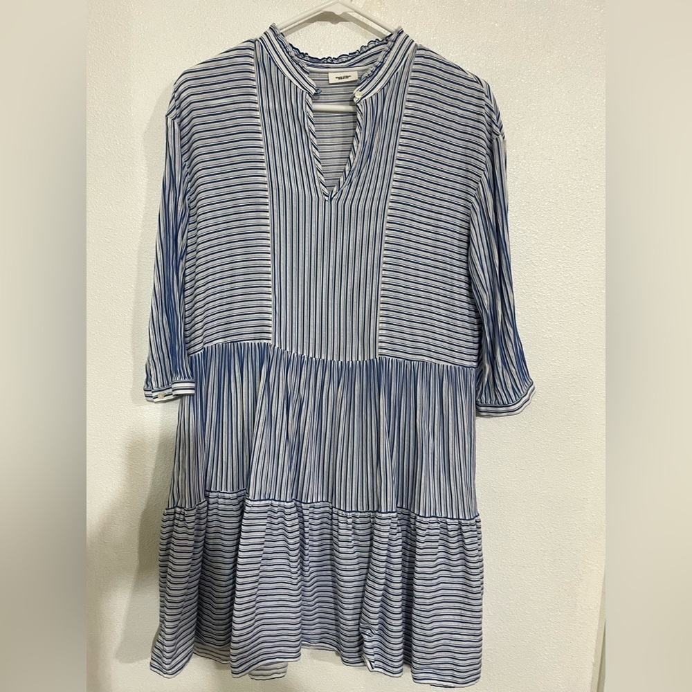 Marc O’Polo, Denim, oversize, mini dress stripe XS Blue Beach Comfort, Resort